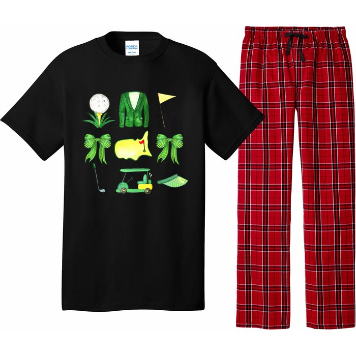 Coquette Bow Masters Golf Tournament Graphic Golfing Golfer Pajama Set