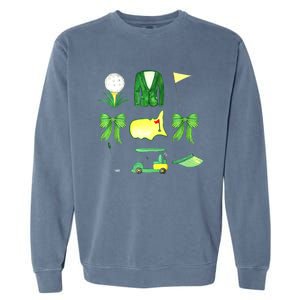 Coquette Bow Masters Golf Tournament Graphic Golfing Golfer Garment-Dyed Sweatshirt