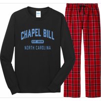 Chapel Bill North Carolina Fan Merch Long Sleeve Pajama Set