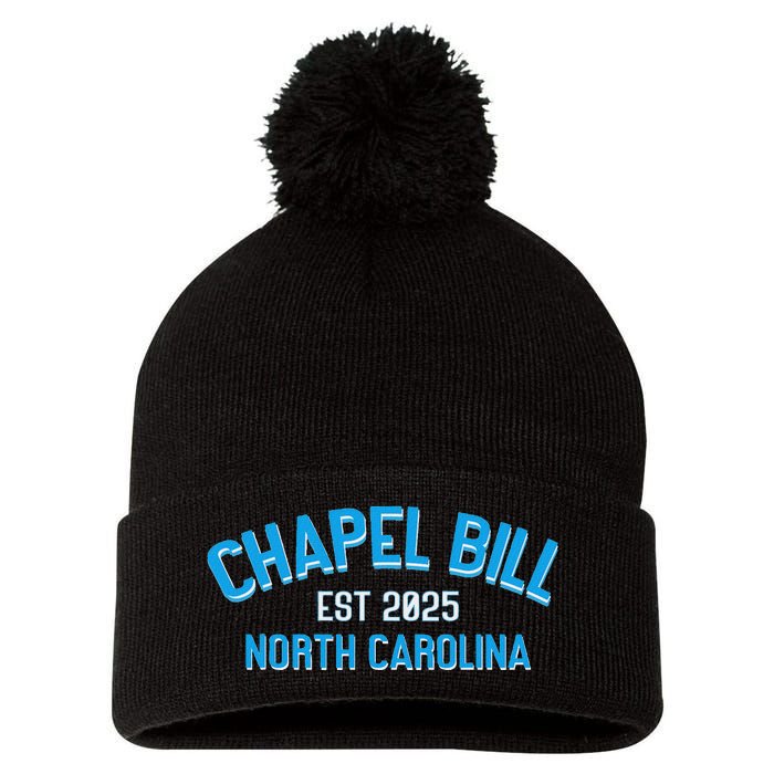 Chapel Bill North Carolina Est 2025 Fanny Vintage Style Pom Pom 12in Knit Beanie