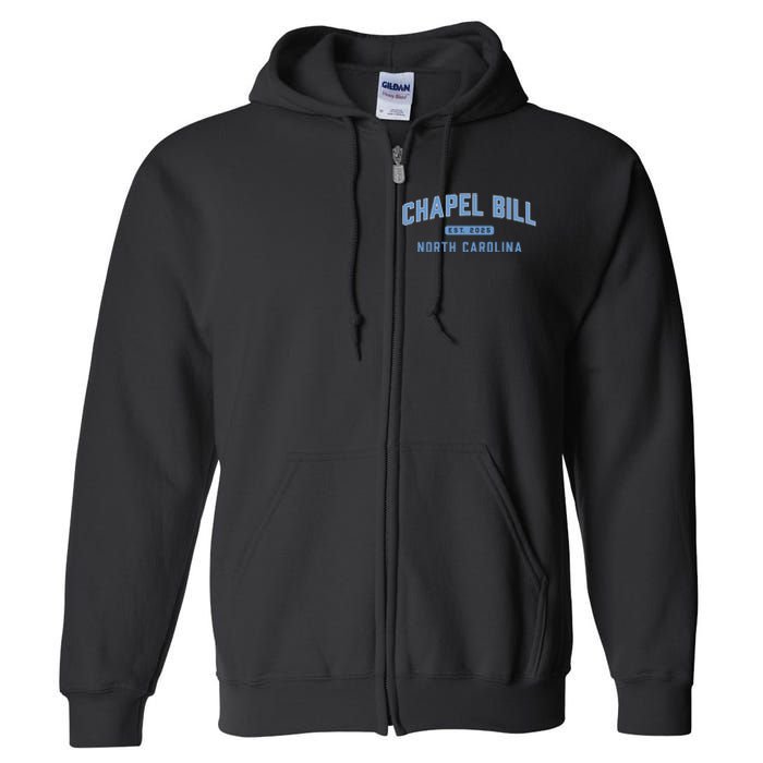 Chapel Bill North Carolina Fan Merch Full Zip Hoodie