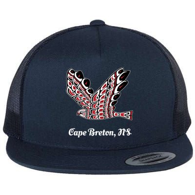 Cape Breton Ns Redtailed Hawk Native Bird Of Prey Art Gift Flat Bill Trucker Hat