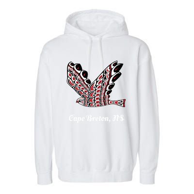 Cape Breton Ns Redtailed Hawk Native Bird Of Prey Art Gift Garment-Dyed Fleece Hoodie