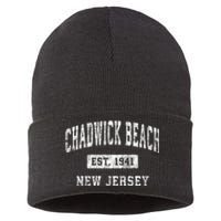 Chadwick Beach New Jersey Nj Vintage Established Sports Sustainable Knit Beanie