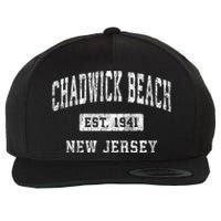 Chadwick Beach New Jersey Nj Vintage Established Sports Wool Snapback Cap