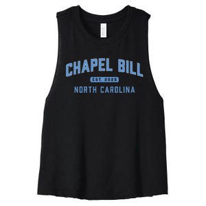 Chapel Bill North Carolina Fan Merch Women's Racerback Cropped Tank