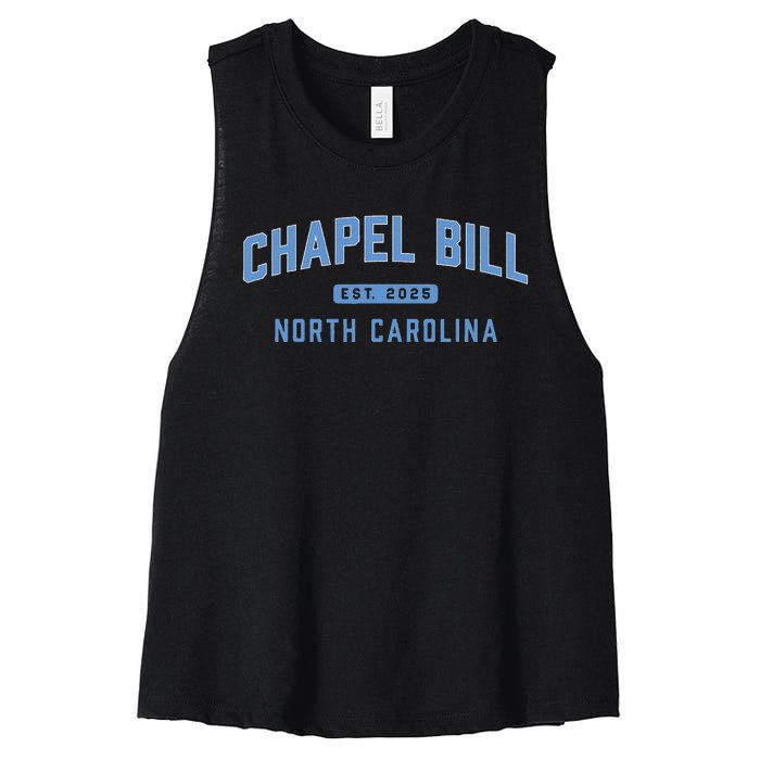 Chapel Bill North Carolina Fan Merch Women's Racerback Cropped Tank