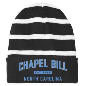 Chapel Bill North Carolina Fan Merch Striped Beanie with Solid Band