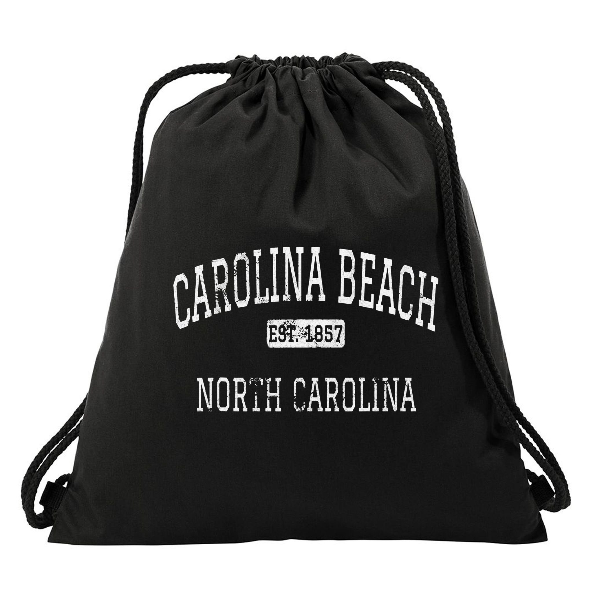 Carolina Beach North Carolina NC Vintage Sports Drawstring Bag