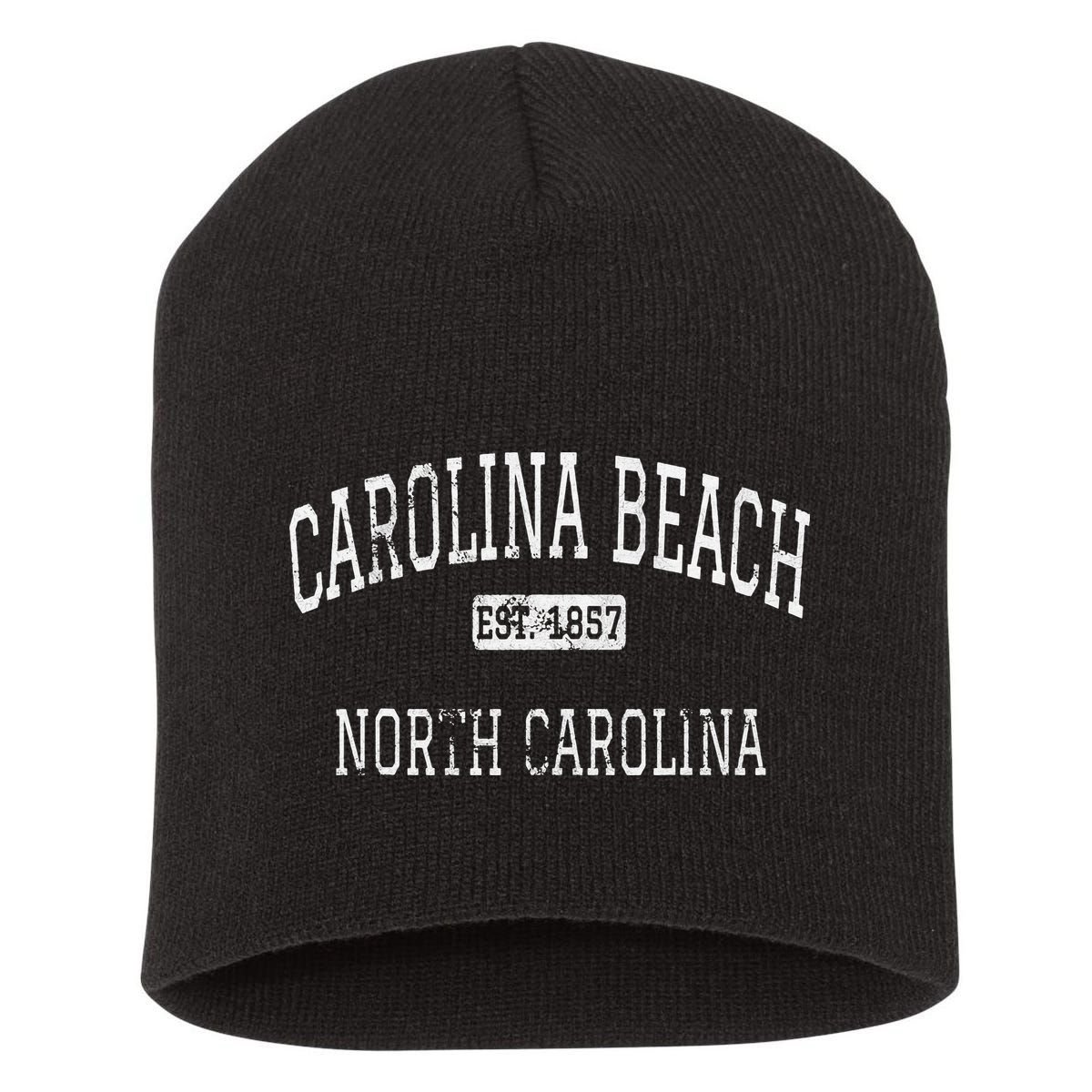 Carolina Beach North Carolina NC Vintage Sports Short Acrylic Beanie