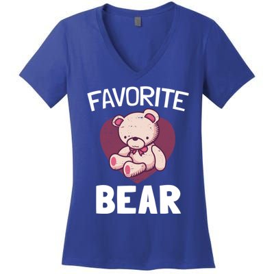 Cute Bear Nickname Heart In Love Gift For Lovers Gift Women's V-Neck T-Shirt