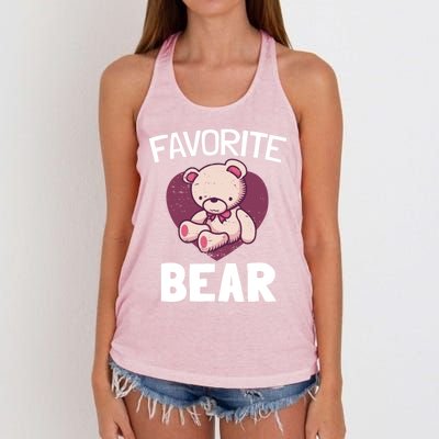 Cute Bear Nickname Heart In Love Gift For Lovers Gift Women's Knotted Racerback Tank