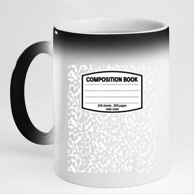 Composition Book Notebook Matching Group Halloween Teacher 11oz Black Color Changing Mug