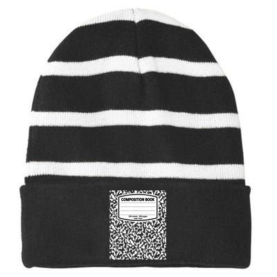 Composition Book Notebook Matching Group Halloween Teacher Striped Beanie with Solid Band