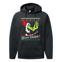 Christmas Buon Natale Italian Family Italy Pride Xmas Ugly Performance Fleece Hoodie