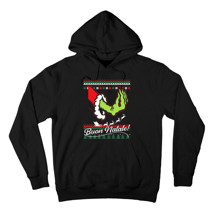 Christmas Buon Natale Italian Family Italy Pride Xmas Ugly Hoodie