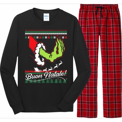 Christmas Buon Natale Italian Family Italy Pride Xmas Ugly Long Sleeve Pajama Set