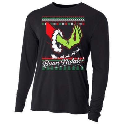 Christmas Buon Natale Italian Family Italy Pride Xmas Ugly Cooling Performance Long Sleeve Crew