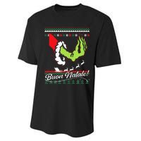 Christmas Buon Natale Italian Family Italy Pride Xmas Ugly Performance Sprint T-Shirt