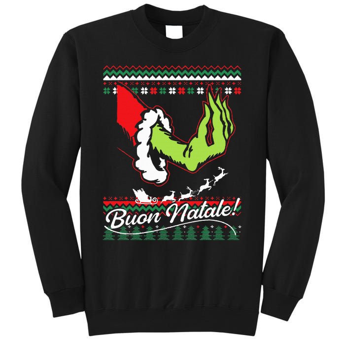 Christmas Buon Natale Italian Family Italy Pride Xmas Ugly Tall Sweatshirt