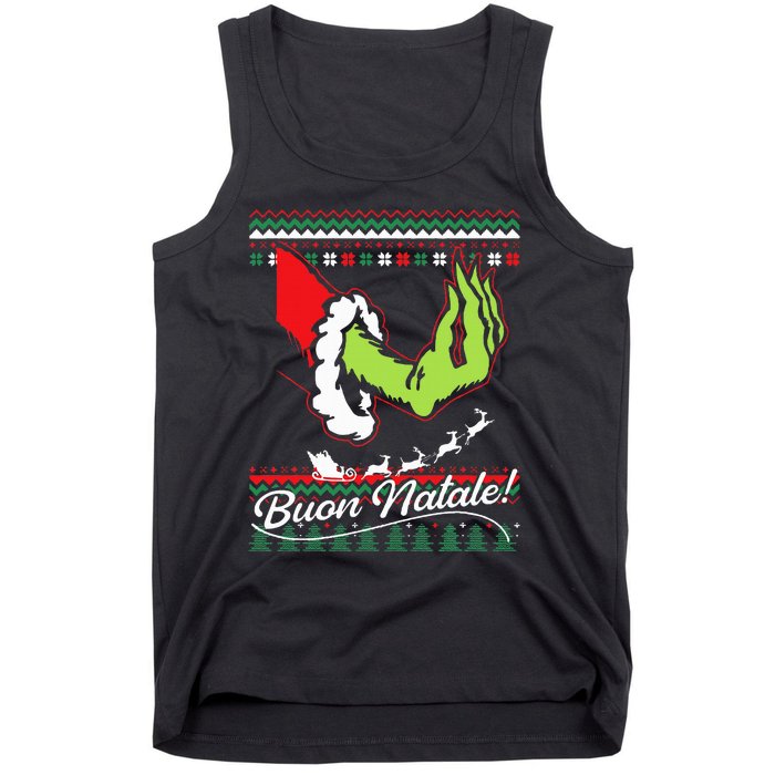 Christmas Buon Natale Italian Family Italy Pride Xmas Ugly Tank Top