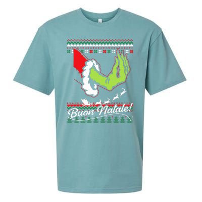 Christmas Buon Natale Italian Family Italy Pride Xmas Ugly Sueded Cloud Jersey T-Shirt