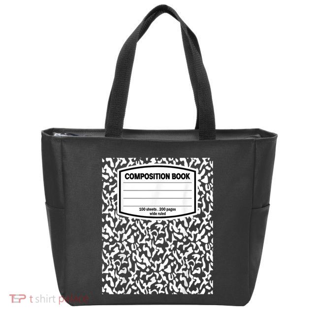 Composition Book Notebook Matching Group Halloween Teacher Zip Tote Bag
