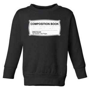 Composition Book Notebook Teachers Halloween Group Costume Toddler Sweatshirt