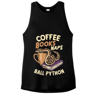 Coffee Books Naps Ball Python Snake Pet Ball Python Gift Ladies PosiCharge Tri-Blend Wicking Tank