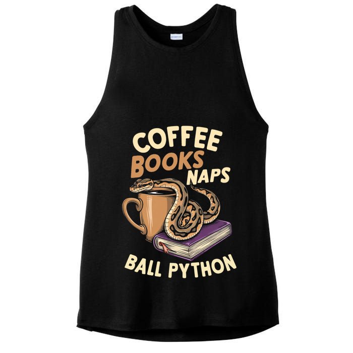 Coffee Books Naps Ball Python Snake Pet Ball Python Gift Ladies PosiCharge Tri-Blend Wicking Tank