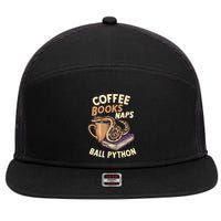 Coffee Books Naps Ball Python Snake Pet Ball Python Gift 7 Panel Mesh Trucker Snapback Hat