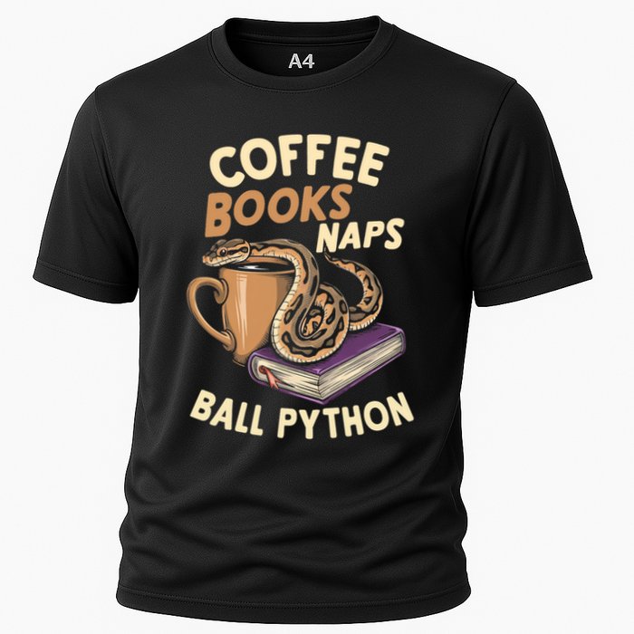 Coffee Books Naps Ball Python Snake Pet Ball Python Gift Cooling Performance Crew T-Shirt