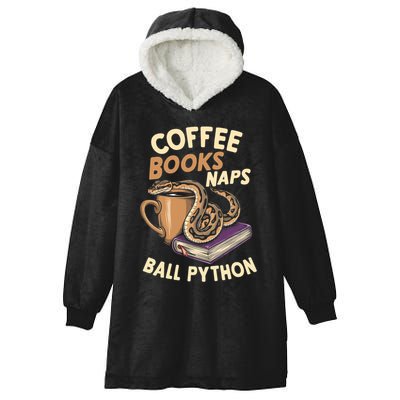 Coffee Books Naps Ball Python Snake Pet Ball Python Gift Hooded Wearable Blanket