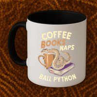 Coffee Books Naps Ball Python Snake Pet Ball Python Gift Mug