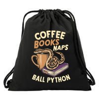 Coffee Books Naps Ball Python Snake Pet Ball Python Gift Drawstring Bag