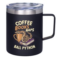 Coffee Books Naps Ball Python Snake Pet Ball Python Gift 12oz Stainless Steel Coffee Mug