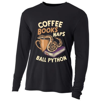 Coffee Books Naps Ball Python Snake Pet Ball Python Gift Cooling Performance Long Sleeve Crew