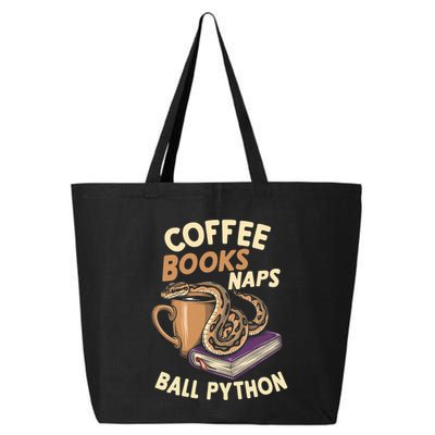 Coffee Books Naps Ball Python Snake Pet Ball Python Gift 25L Jumbo Tote