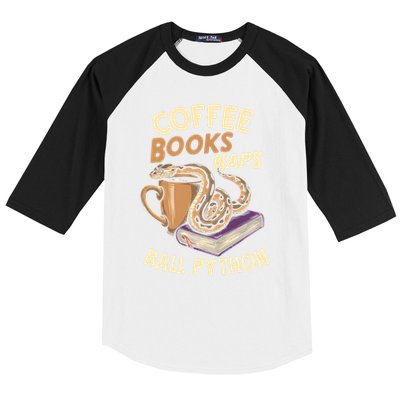 Coffee Books Naps Ball Python Snake Pet Ball Python Gift Baseball Sleeve Shirt
