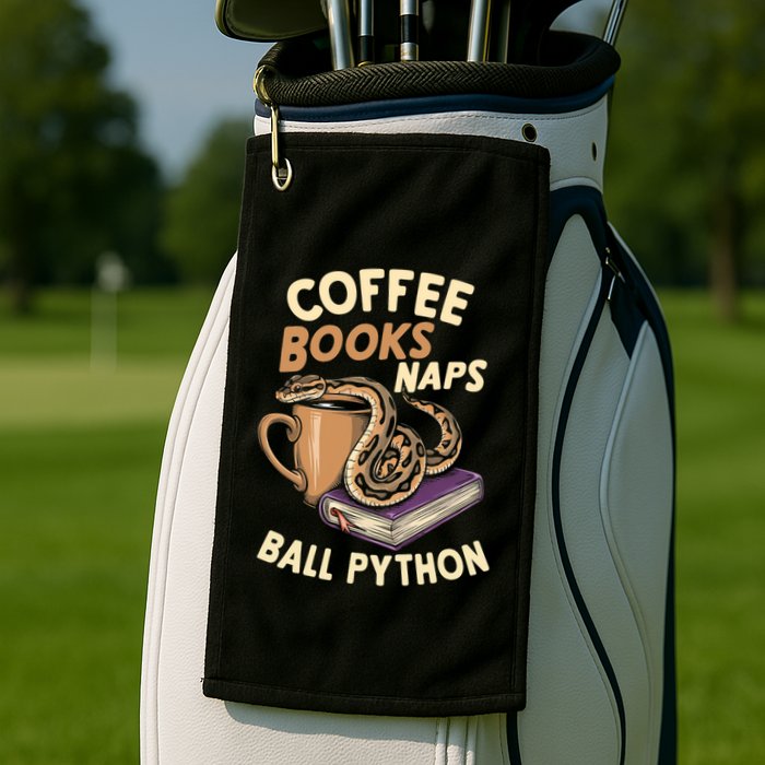 Coffee Books Naps Ball Python Snake Pet Ball Python Gift Golf Towel