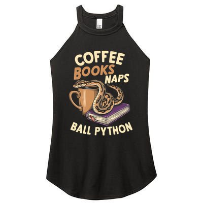 Coffee Books Naps Ball Python Snake Pet Ball Python Gift Women's Perfect Tri Rocker Tank