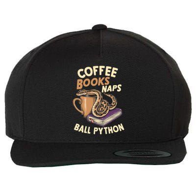 Coffee Books Naps Ball Python Snake Pet Ball Python Gift Wool Snapback Cap