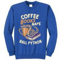 Coffee Books Naps Ball Python Snake Pet Ball Python Gift Sweatshirt