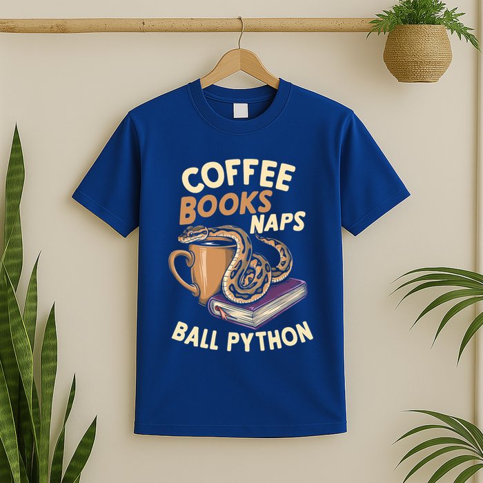 Coffee Books Naps Ball Python Snake Pet Ball Python Gift T-Shirt