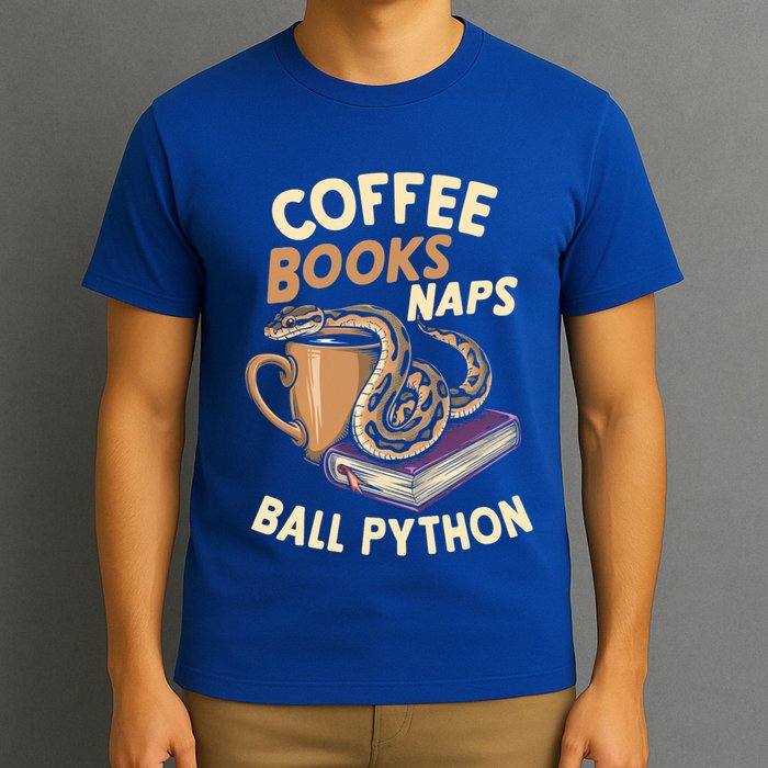 Coffee Books Naps Ball Python Snake Pet Ball Python Gift T-Shirt
