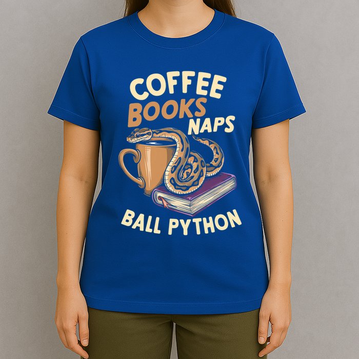 Coffee Books Naps Ball Python Snake Pet Ball Python Gift T-Shirt