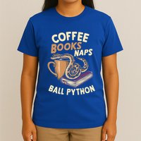 Coffee Books Naps Ball Python Snake Pet Ball Python Gift T-Shirt