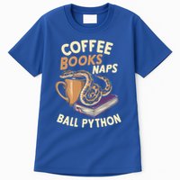 Coffee Books Naps Ball Python Snake Pet Ball Python Gift Tall T-Shirt