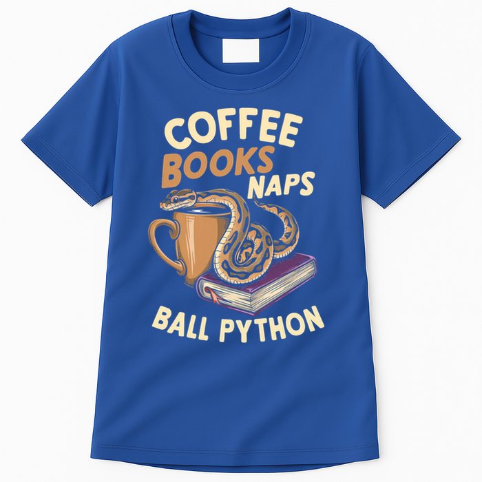 Coffee Books Naps Ball Python Snake Pet Ball Python Gift Tall T-Shirt