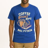 Coffee Books Naps Ball Python Snake Pet Ball Python Gift Tall T-Shirt